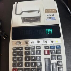 Vintage MP49D Printing Calculator in White